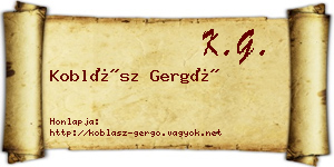 Koblász Gergő névjegykártya